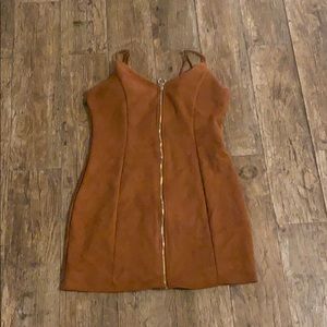 Light Suede Zip Dress